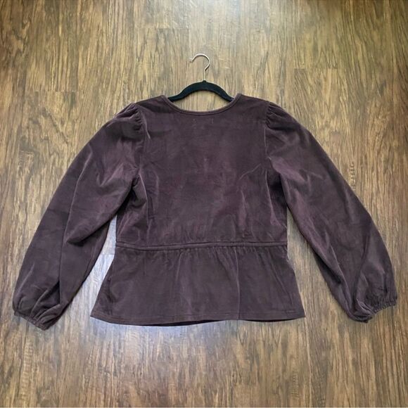 Madewell corduroy tie front faux wrap top size L - Picture 4 of 10